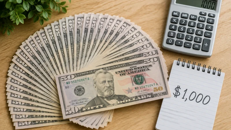 How many 50 dollar bills make 1000 dollars