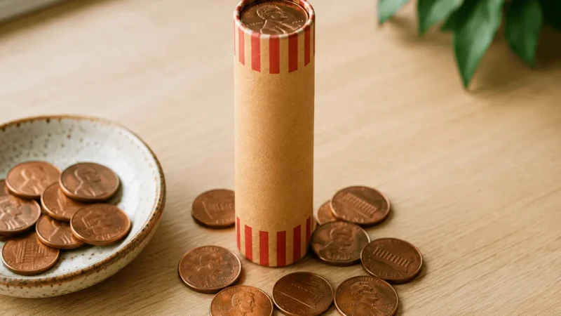 How much is a roll of pennies worth - 50 cents